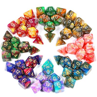 Nová dvoubarevná vícetvárná hra Dragon and Dungeon Kostková desková hra Barva (7 kusů v sadě)