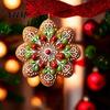 Indoor Hanging Decor 2D Acrylic Christmas Ornament, Gingerbread Snowflake Red Berry Decoration Decorative Holiday Pendants for Xmas Tree, Car Rearview