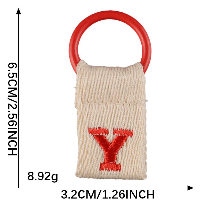 Korean-Inspired Couple Name Tag Backpack Keychain with 26 Letters Embroidered Ribbon