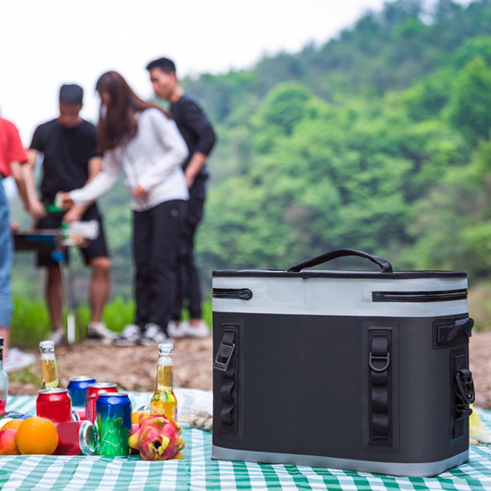 20L Outdoor Tragbare Haushalt Auto Kaltlagerung Isolierte Lebensmittel Thermische Kühltasche für Camping AngelnSchwarz
