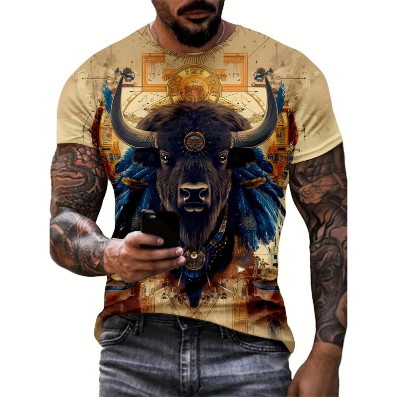 Men's New Summer Trend Top Fashion Cartoon Print Cool T-Shirt