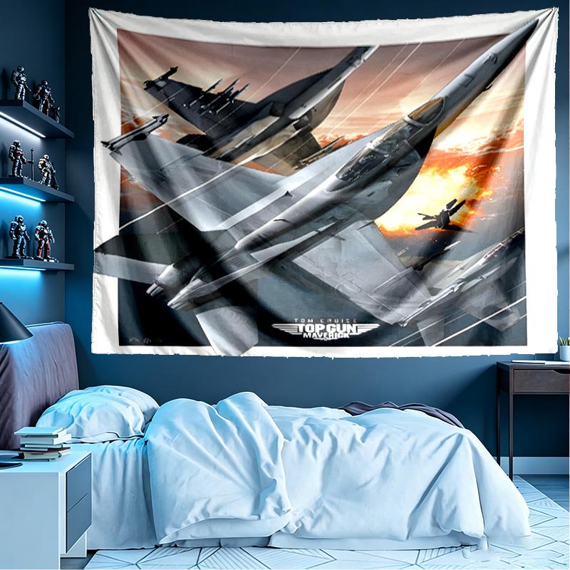 Top Gun Print Tapestry, Lightweight Wall Hanging, for Bedroom, Dorm, Living Room, Home Art Decor, Birthday Christmas Gift for Friends
