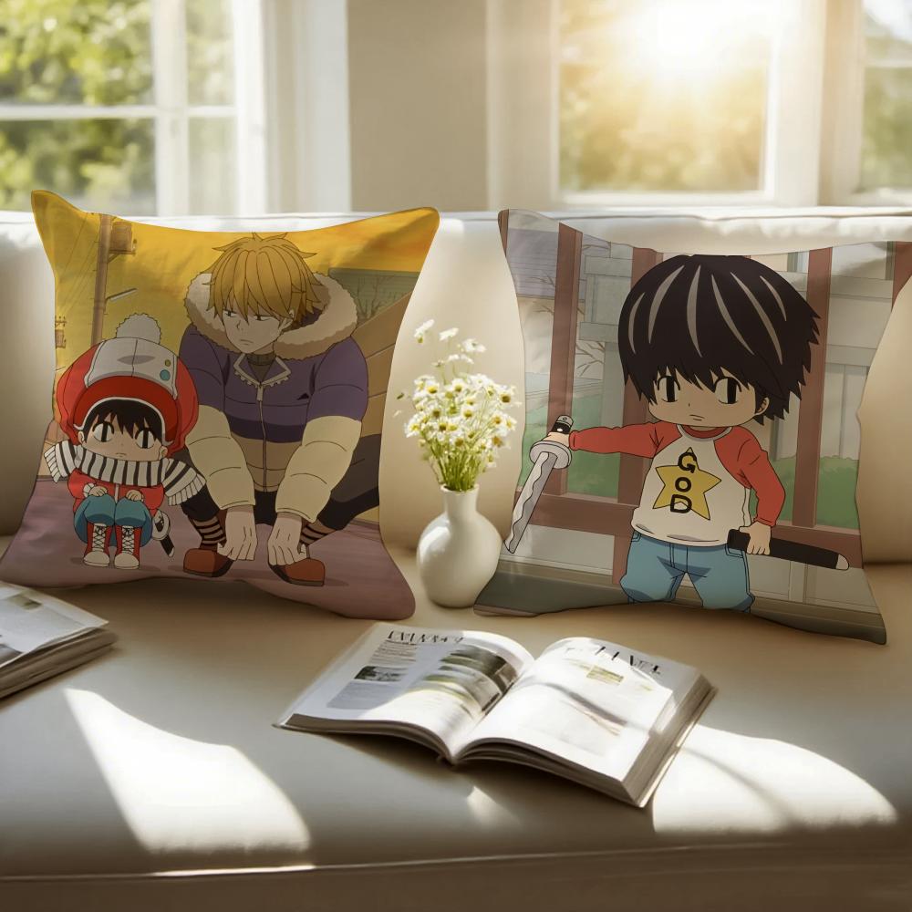 Cute Anime K-Kotaro Lives Alone Pillow Case Anti-dustmite Pillowcase Invisible zipper silky short plush Sofa cushion cover