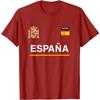 Spain Soccer Ball Spain Flag Jersey - Spanish Football Fan T-Shirt Spanish Flag Red España Graphic Tee Top Espana Support Outfit