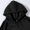 Unisex Y2K Streetwear Hoodie Oversized Printed Sweatshirt Loose Fit Long Sleeve Black