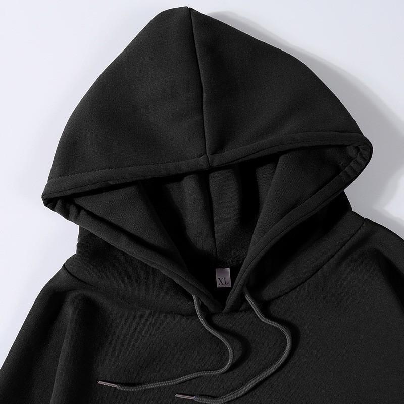 Unisex Y2K Streetwear Hoodie Oversized Printed Sweatshirt Loose Fit Long Sleeve Black