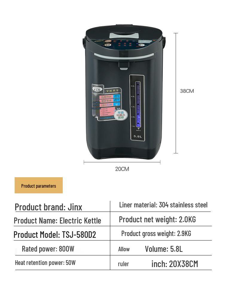 Hervidor Eléctrico de Acero Inoxidable Aislado de 7 Etapas Jinx y Calentador de Biberones - Calentador de Leche de Temperatura Constante para la Preparación de Leche en Polvo