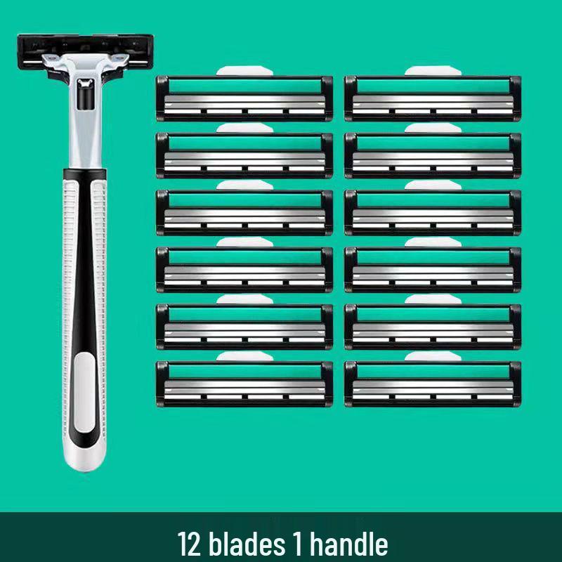 Men's Universal Double-Layer Razor Head: 2-Layer Blade for Beard & Face Shaving