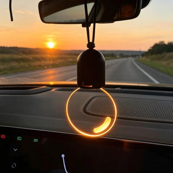Bulb Car Charm Creative Car Hanging Light with Motion Sensor Rechargeable Retro Rearview Mirror Decoration Warm Glow Ambient Light for Night Driving