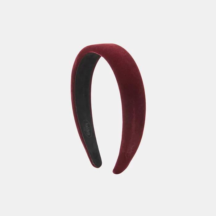 Emboss Logo Velvet Hairband (H003_burgundy)