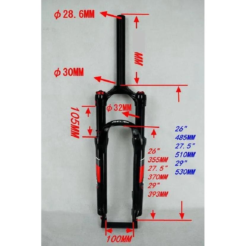 PASAK Mountainbike Federgabel 26 Zoll 27,5 Zoll 29 Zoll MTB Fahrräder Federgabel Luftfederung Vordergabel Fern- und manuelle Steuerung HL RL