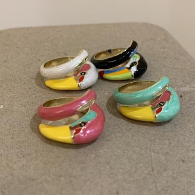 Übertriebenes Design Geometrischer Offener Ring Vintage Bunter Verstellbarer Ring Für Frauen