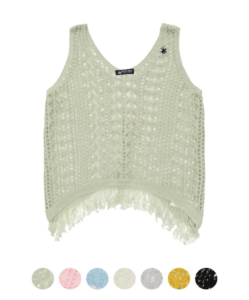 BHPOLOCLUB Women'S Summer Crochet Fringe Knit Vest 7 Colors Tk102
