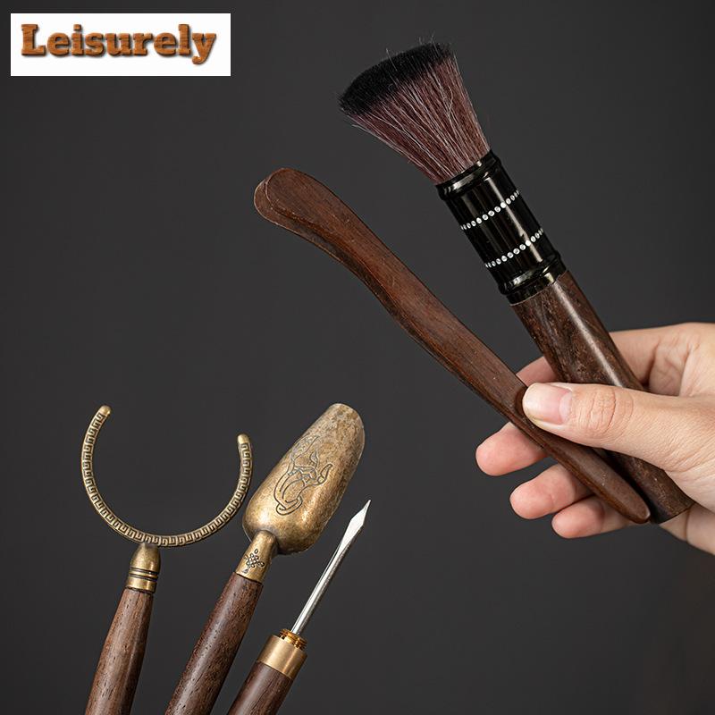 Chinese Qingxi Purple Pottery Tea Six Gentlemen Retro Tea Tool Set Household Teaware Utensils Tea Services Equipment Ornaments