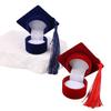 Velvet-Lined Graduation Cap Jewelry Box Phd Cap-Shaped Graduation Ring Box  Presentation Box