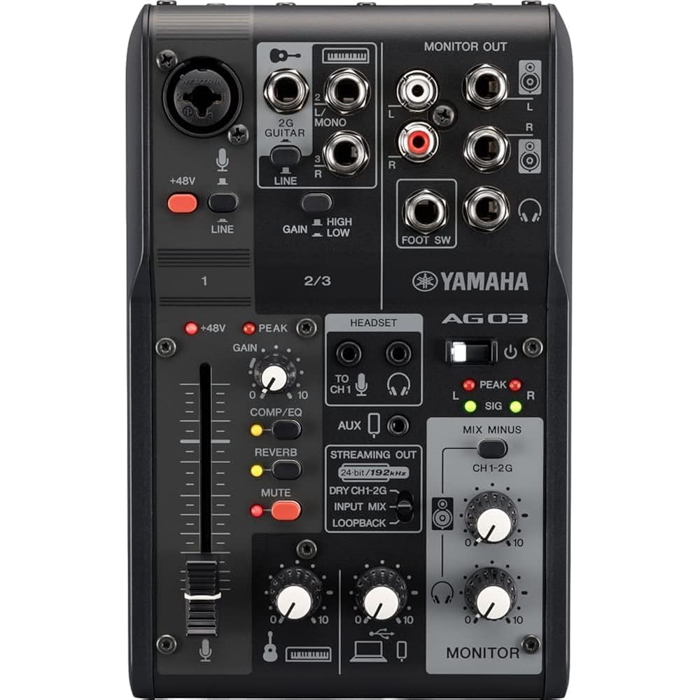 Yamaha (YAMAHA) live streaming mixer 3 channel black AG03MK2 B