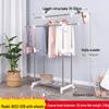 Floor-Standing Double-Rod Mobile Drying Rack, Retractable Stainless Steel Clothes Pole for Home and Balcony