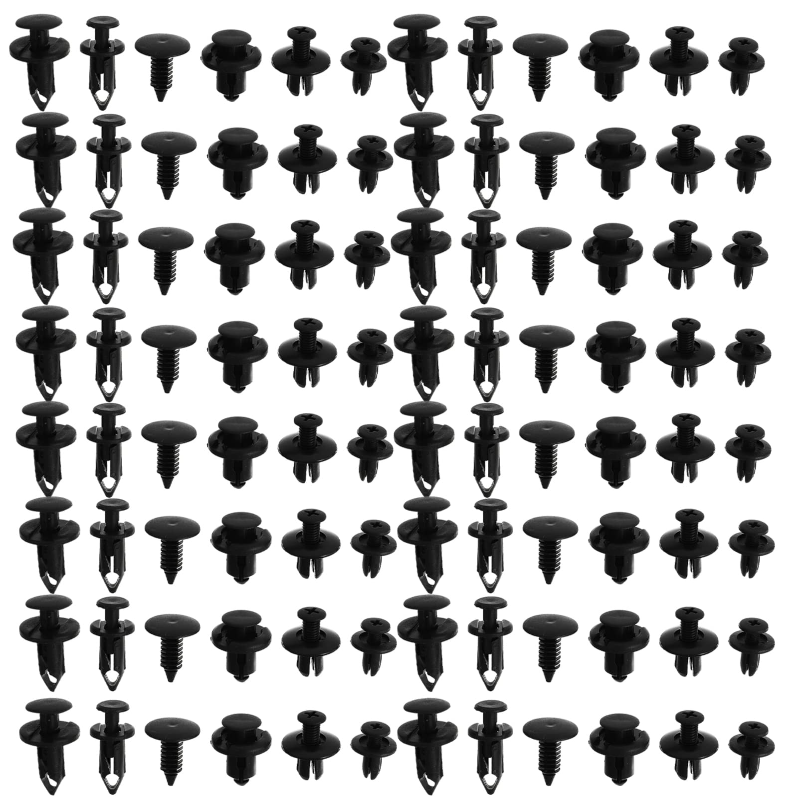 

SWOOMEY 190pcs Car Fasteners Rivet Clamp Trim Body Clips Retainer Clips Engine Cover Clips Car Push Pins Black Plastic 2X2CM чёрный
