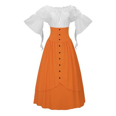 Women's Solid Colour Vintage Court Corset Cos Dresses
