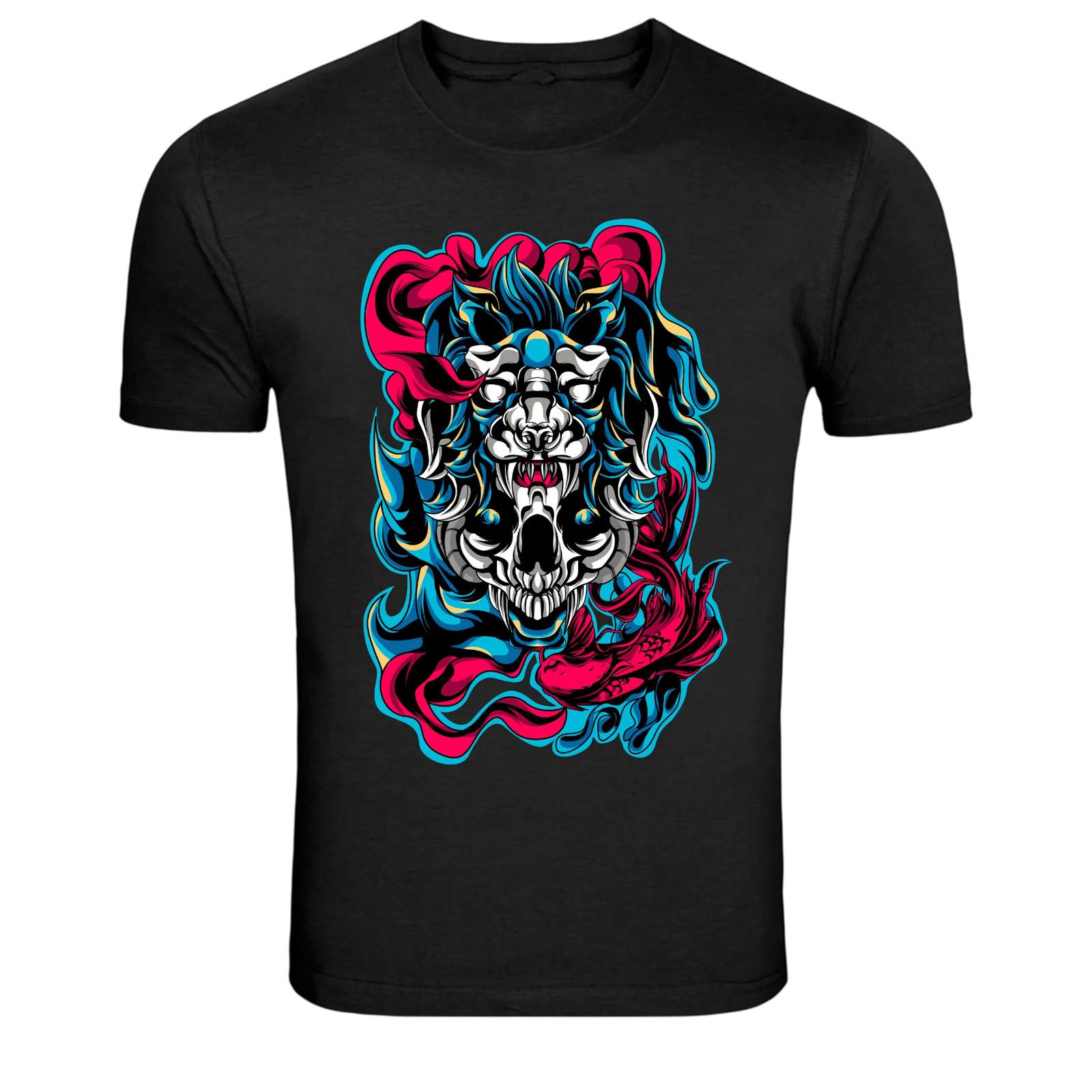 Neon Demon Skull Graphic T Shirt Dark Art Style Tee XXXL