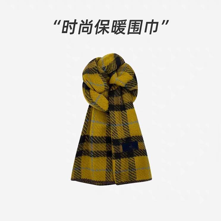 

Новая атмосфера ретро британская клетка Рождество новый красный шарф женский осенне-зимний теплый шарф тренд 190*65 250g жёлтый