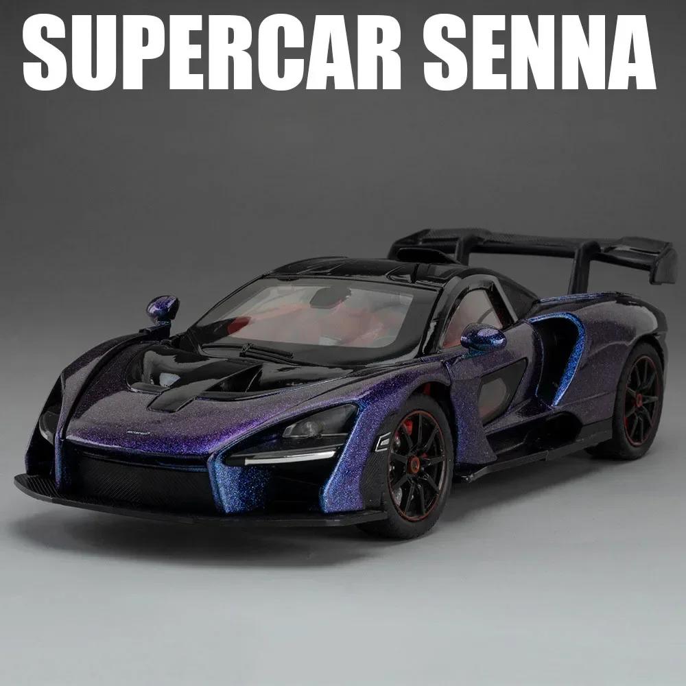 

1:24 Senna 720S Sports Car Toy Model Alloy Diecast Light Music Miniature Supercar Doors Opened Models Kids Collection Gift