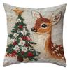 Seasonal Printed Christmas Linen Decorative Cover for Sofa Holiday Home Decor