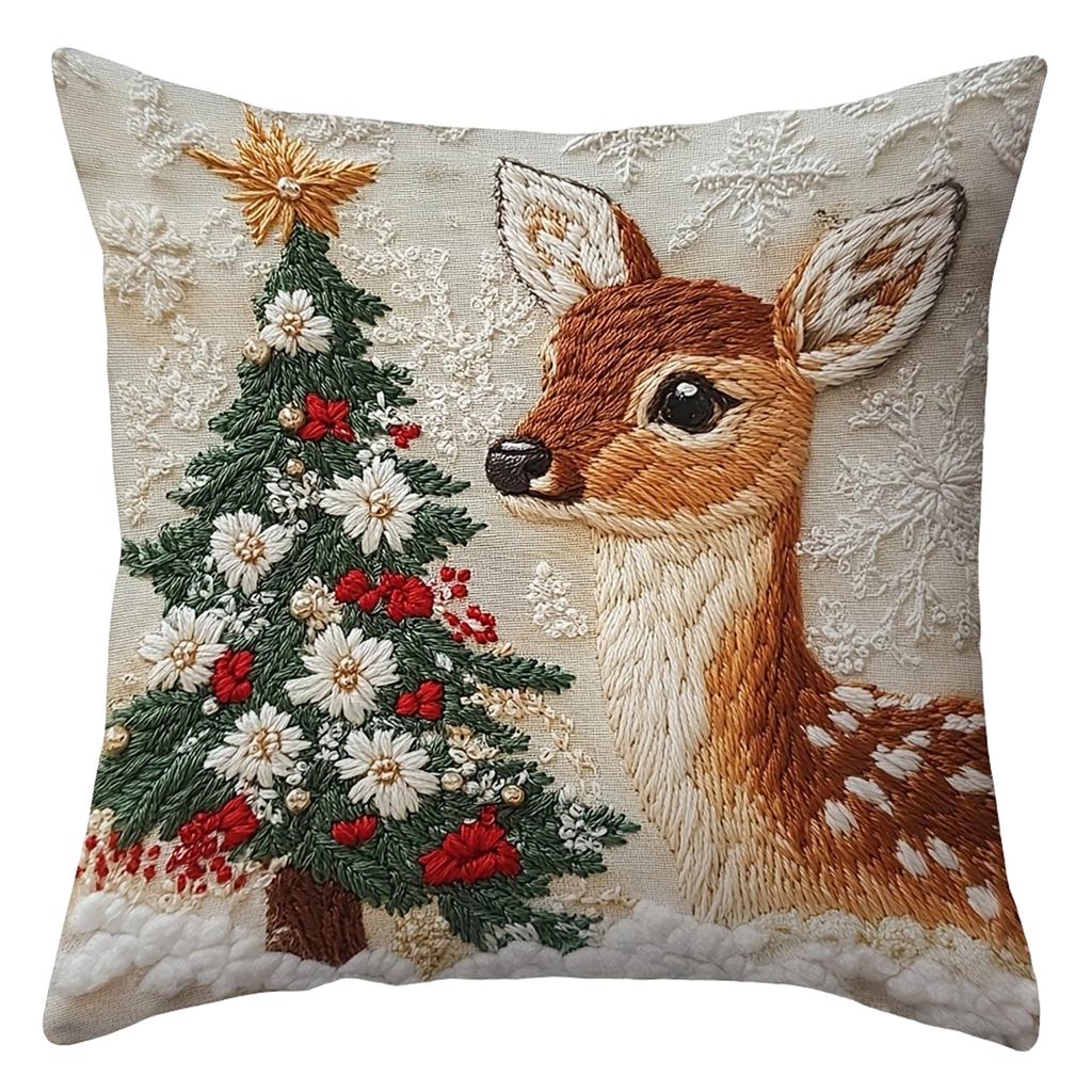 Seasonal Printed Christmas Linen Decorative Cover for Sofa Holiday Home Decor