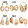 Personalized Metal Geometric Texture Hollow Stud Earrings Women Irregular Twist Glossy Earrings Earrings