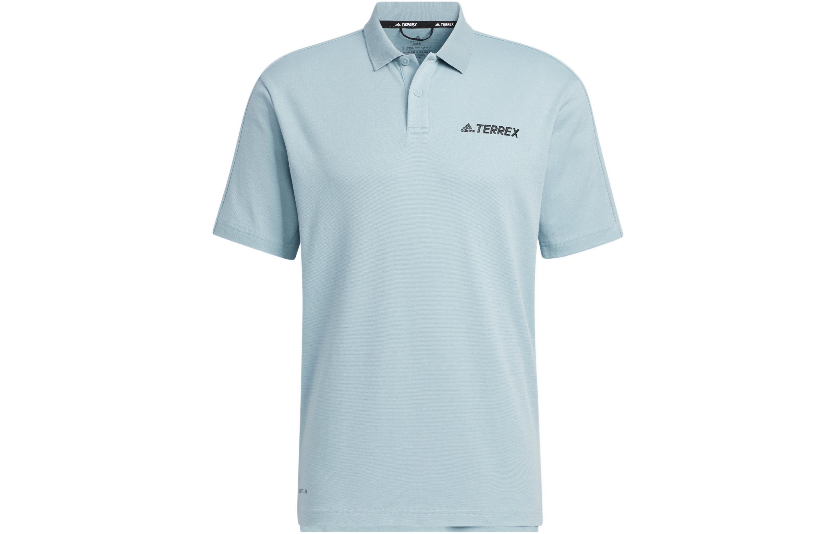 Adidas Terrex Polo Shirts Men s Light Gray Polo Collar Moderate Straight Fit HM3815 L