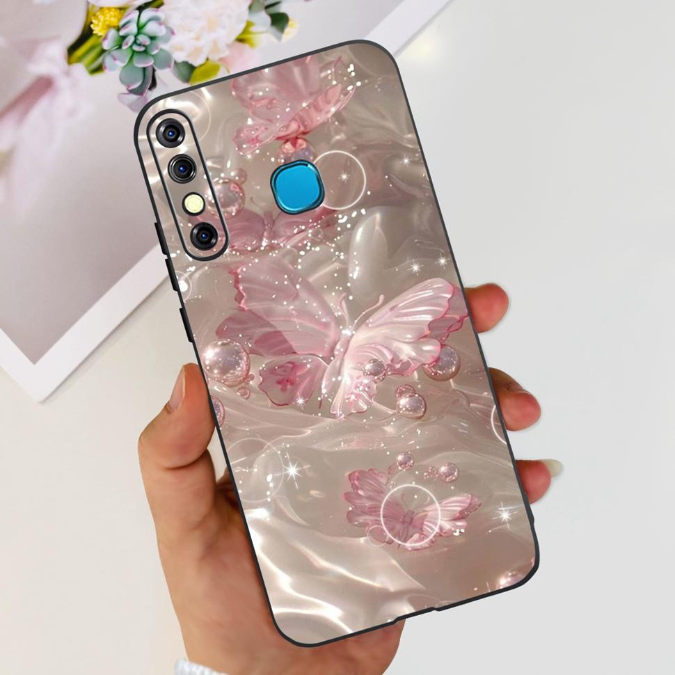 For Infinix Hot 8 2019 Case Cute Panda Butterfly Soft TPU Phone Case For Infinix Hot 8 Hot8 Back Cover X650C X650B Coque Bumper