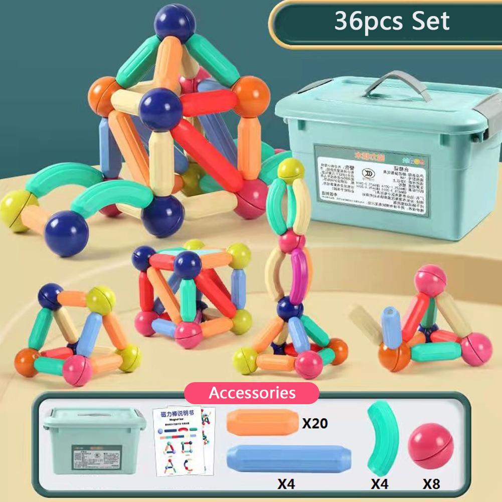 Creative Magnetic Building Sticks Set Educational Learning Toys for Kids 3D Puzzles Blocks Intelligence New STEM Building Toys Christmas Gift