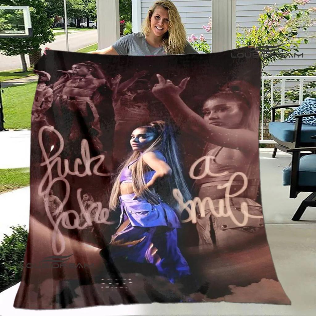 Singer Ariana grande printed blanket Flange Warm blanket soft and comfortable blankets bed linings cubre cama birthday gift