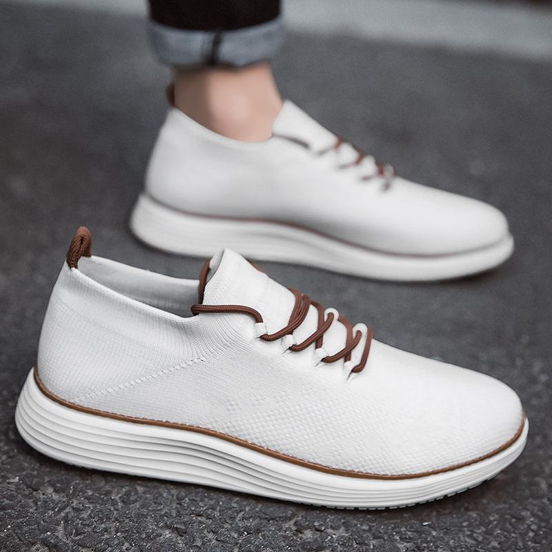 Witte Mesh Heren Sneakers Grote Maten 39-50 Ademende Casual Sneakers Heren Lichte Slip-on Hardloopschoenen voor Mannen Zapatillas Hombre