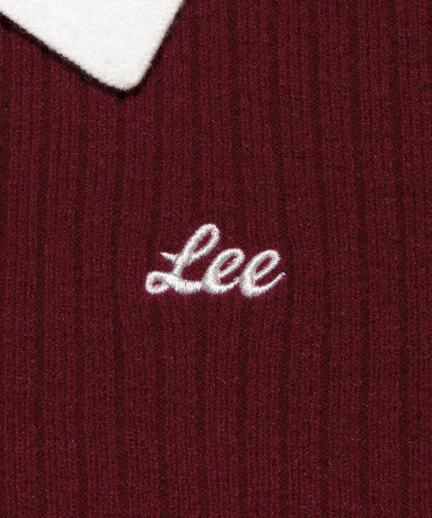 LEE Women Color Block Collar Knit Burgundy