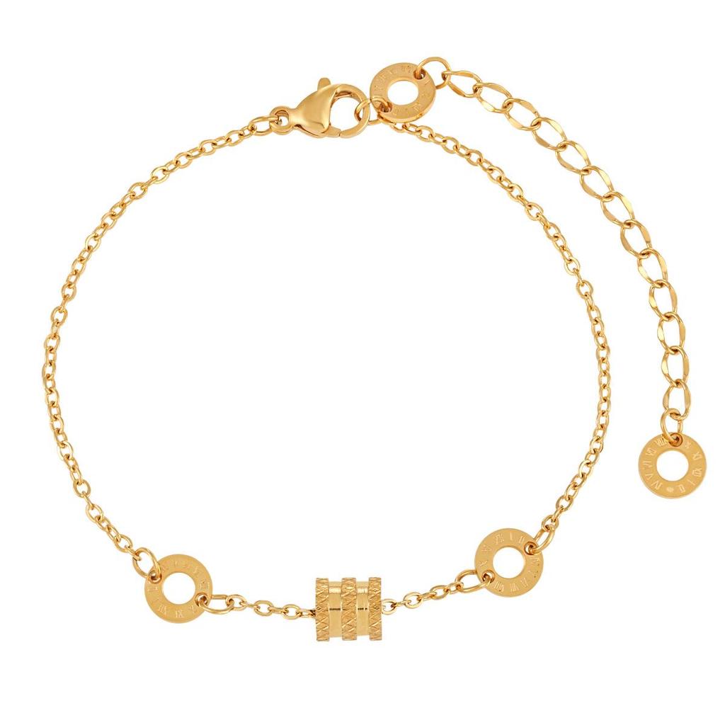 Korean Niche Fashion Roman Numeral Waist Titanium Bracelet & Necklace Jewelry Set for Women