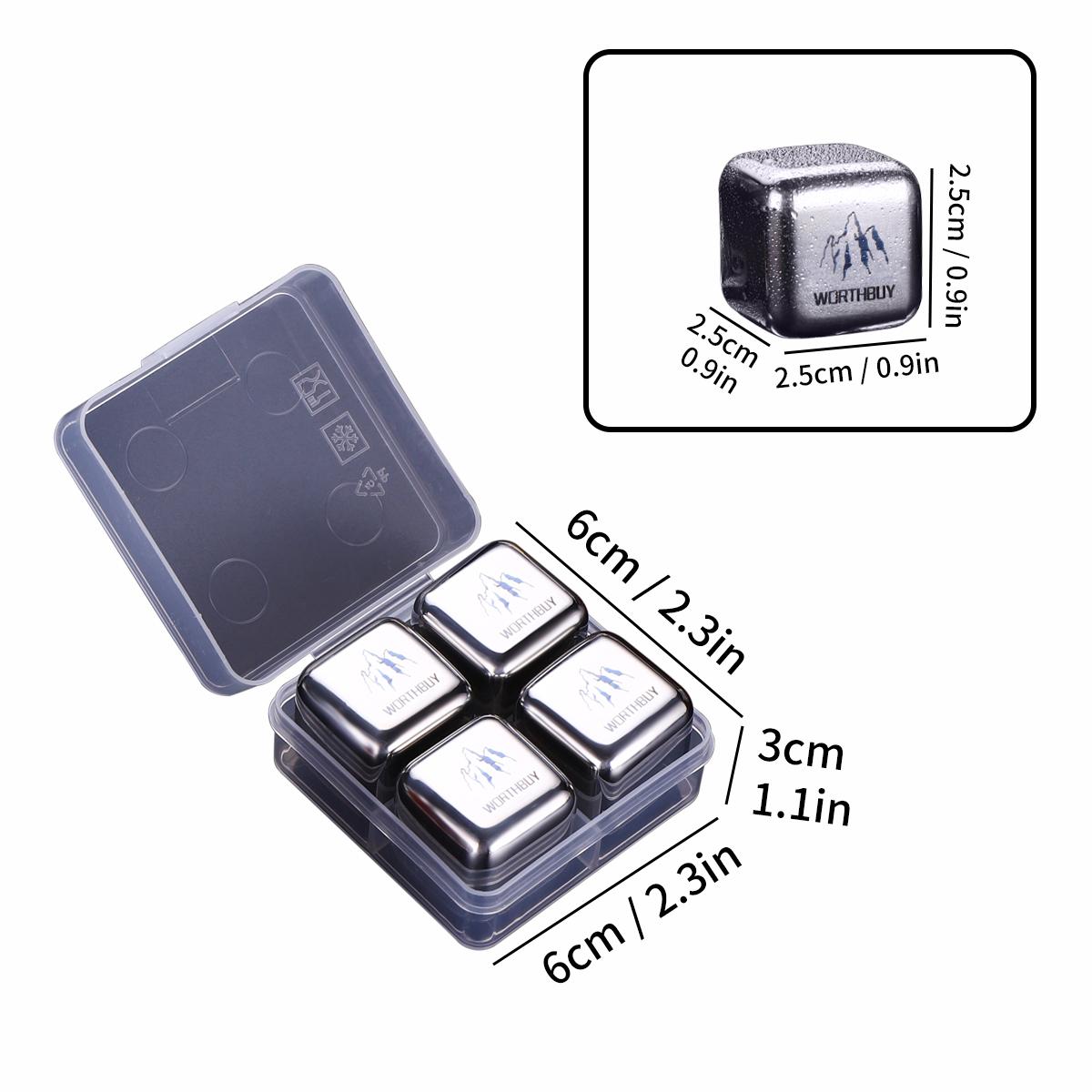 

WORTHBUY 304 Нержавеющая Сталь Кубик Льда С Контейнером для Льда и Щипцами для Льда Многоразовый Металлический Охлаждающий Камень для Виски Охладитель для Вина Барные Инструменты