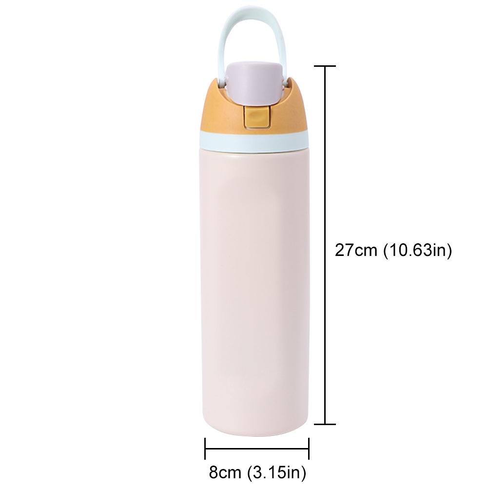 Thermosbecher 24oz Doppelschichtiger Edelstahl Weltraumkessel Wasserflasche mit Strohhalm Auto Outdoor Sport Camping Sport