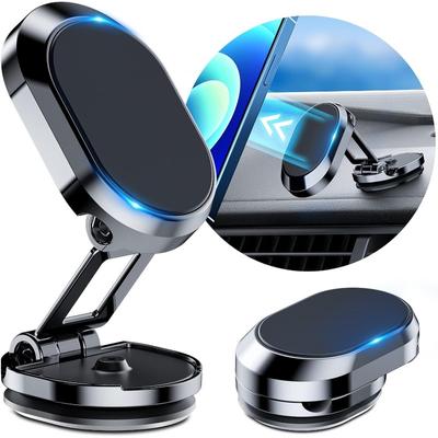 1 szt. Magnetyczny uchwyt na telefon do samochodu, podwójny uchwyt na telefon z obrotem 360 stopni, ulepszone 6 magnesów, uchwyt na nawigację samochodową