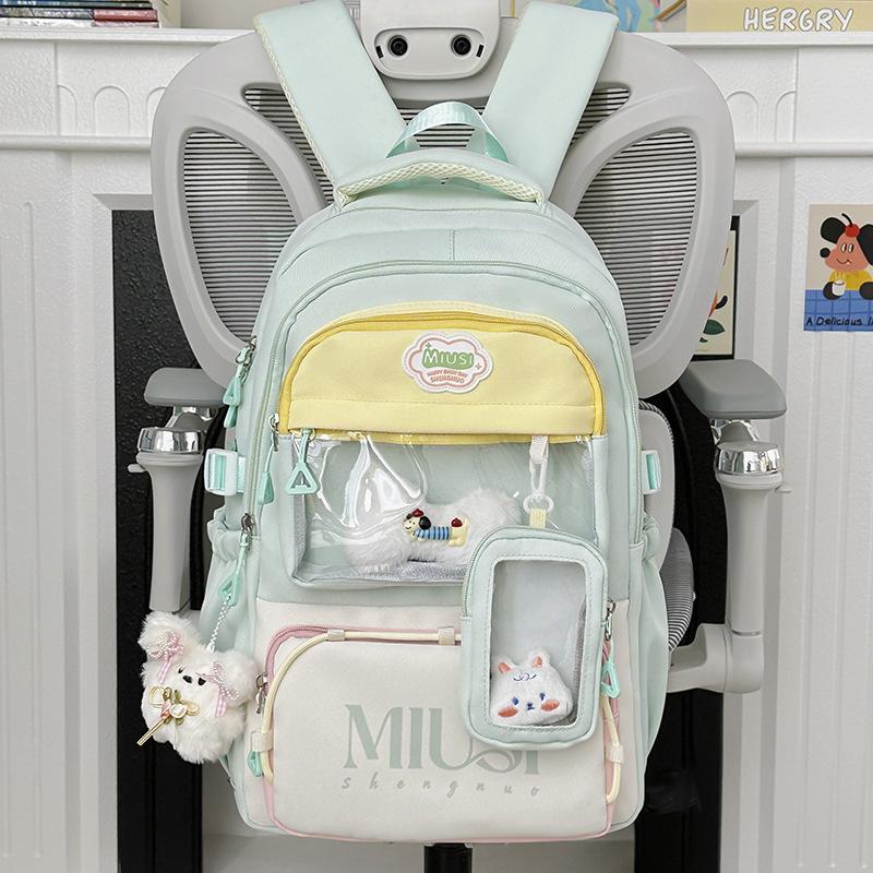Schoolbag Dopamine Transparent Pain Bag Backpack 1011 New Trendy Large Capacity Niche ins Middle and High School Student School Bag