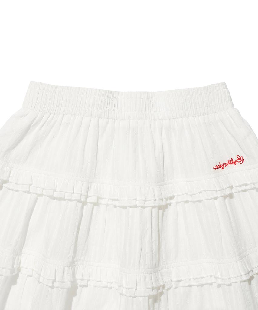 Wacky Willy Women'S Ruffle Mini Skirt White
