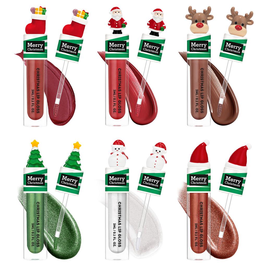Single Piece Christmas Lipstick Set Liquid Lip Gloss for Women Girls Holiday Party Makeup Gifts Stocking Stuffers Small Present