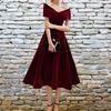 European and American One-word Shoulder Dress Small Man Wedding Engagement Long Banquet Bride Evening Dress Women