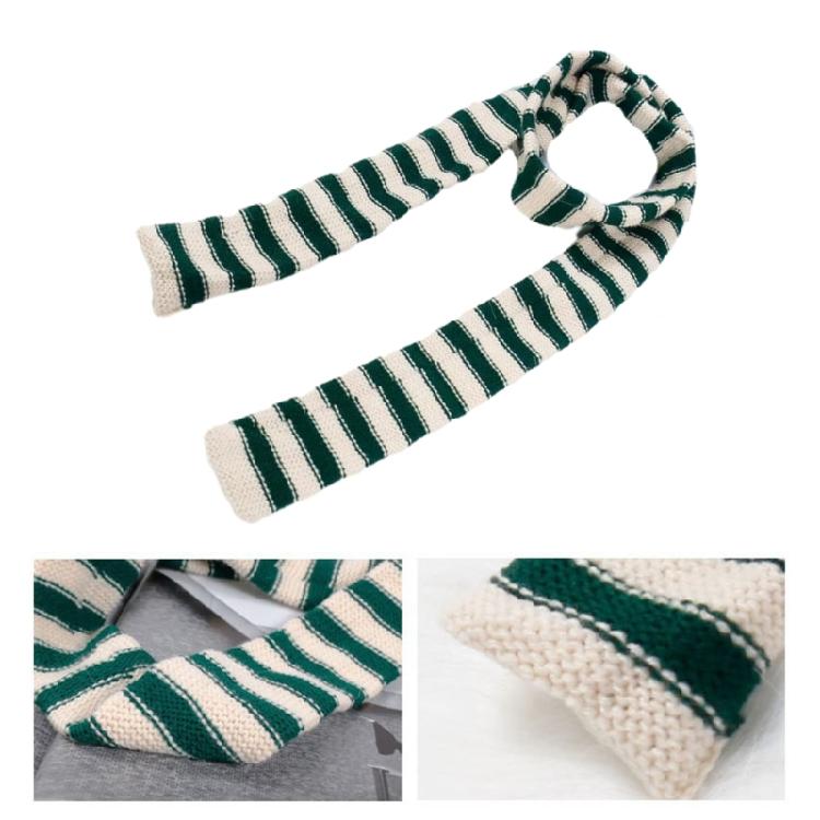 Striped Scarf Long Knitted Scarf Neck Warmer Women Scarf Lightweight Neck Wrap