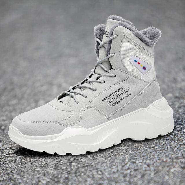 

Мужские зимние осенние ботинки, теплая повседневная обувь до щиколотки, высокие кроссовки на массивном каблуке, мужская уличная обувь, легкие мужские туфли на толстой подошве 44