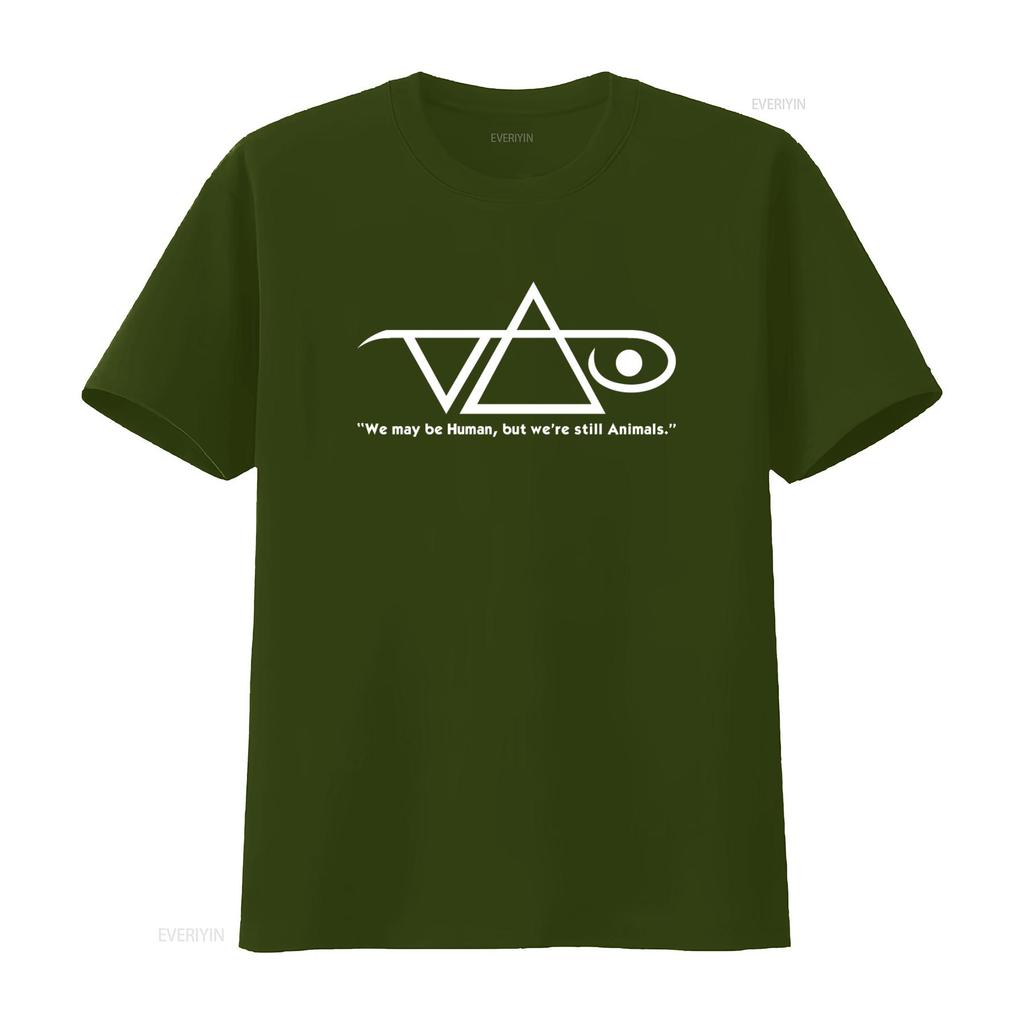Human Animal T Shirt with Unique Symbolic Design Perfect for Music Lovers and Style Enthusiasts vintage Washed Slightly