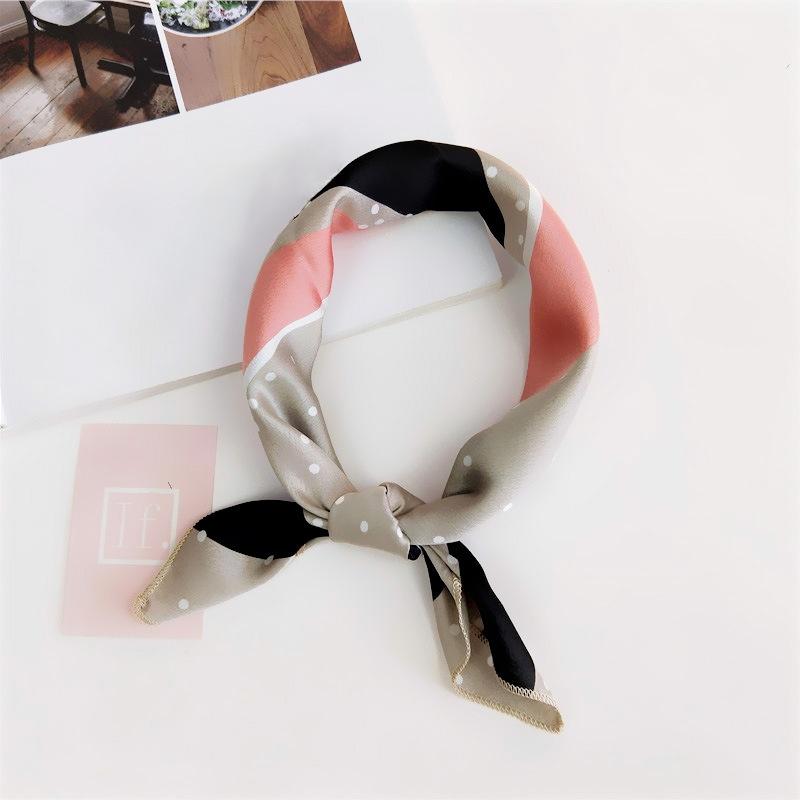 Luxury Square Scarf For Women Silk Feeling Shawl Satin Hijab Fashion Wraps Hair Bands Ribbon Headband Bag Accessories Headscarf