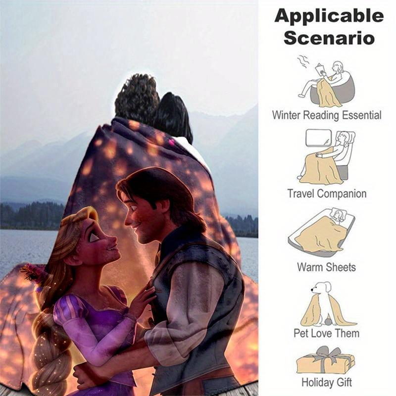 1 Stück Verwickelt Rapunzel & Flynn Romantische Szene Kuscheldecke Heimdekoration, Sofabezug, Outdoor, Geschenk für Freunde, Flanelldecke, Schlafzimmer, Wohnzimmer