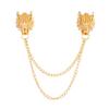 Men's Retro Pixiu Dragon Head Brooch: Creative Alloy Collar Pin for Suits