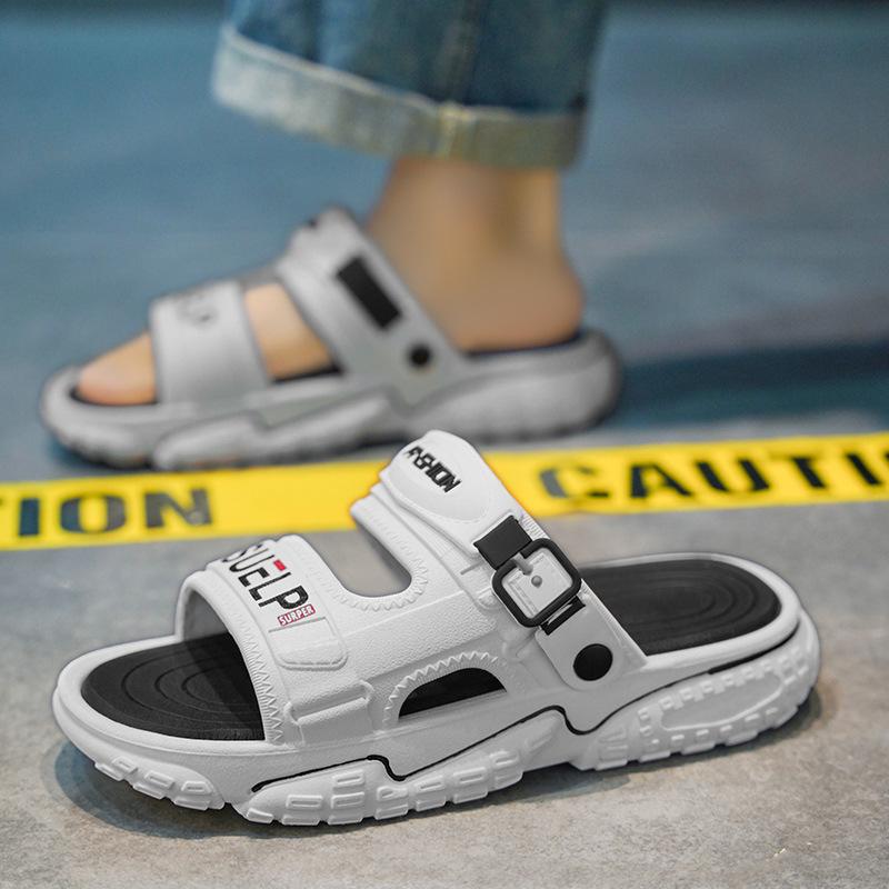 

Чоловічі капці 2025 літнього носіння, протиковзкі та дезодоруючі при наступанні на лайно, чоловічі двофункціональні спортивні пляжні сандалі на платформі для водіння 45